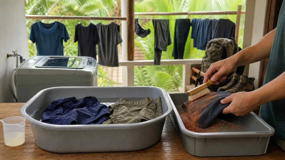 How to Wash Sweaty Hiking Clothes While Traveling