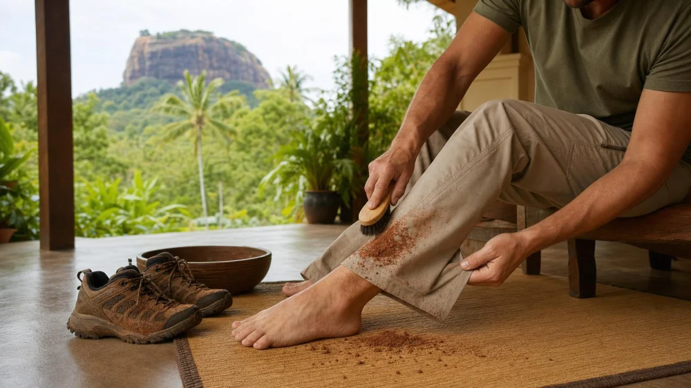 How to Handle Red Mud Stains After a Sigiriya Outing
