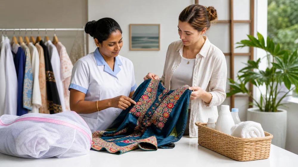 Embroidered Travel Clothing: Inspect Before Laundry