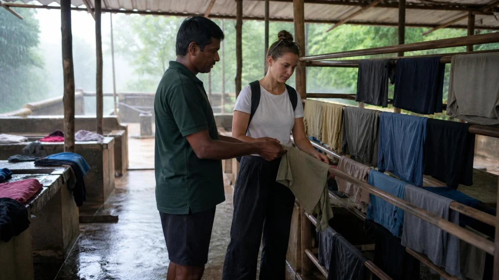 Rainy-Season Laundry in Sigiriya: Confirm Drying