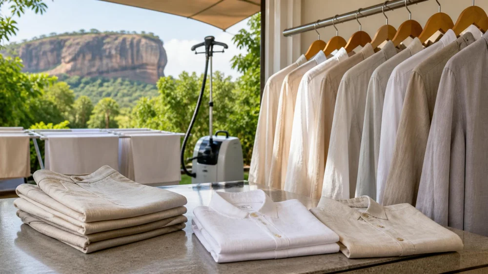 Linen Travel Clothes in Sigiriya: Confirm Wash, Pressing, and Drying