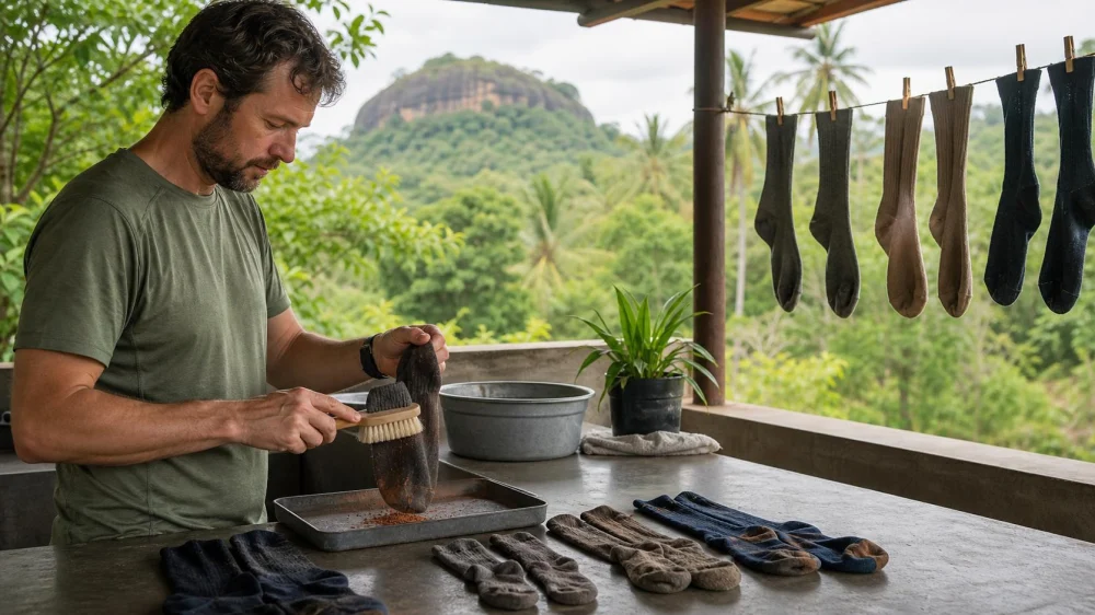 Hiking Socks After Sigiriya: Wash, Rinse, and Dry Fully