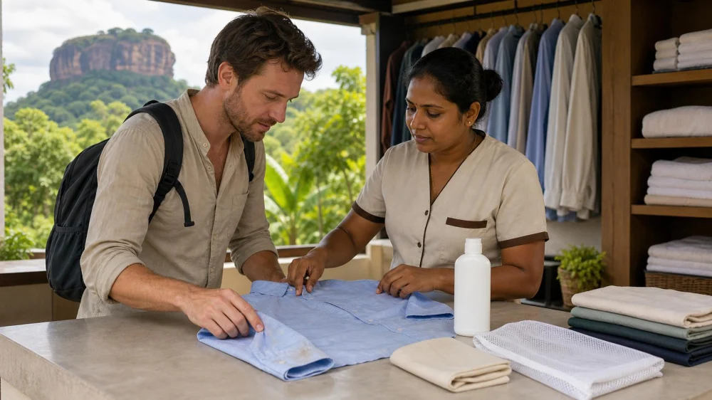 Sunscreen on Travel Clothes: Blot, Disclose, and Wash