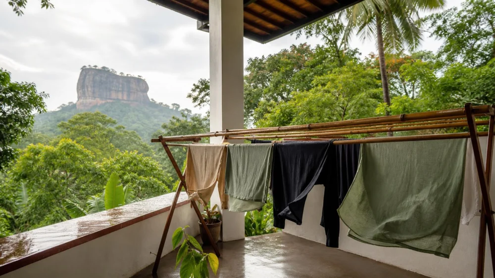 Laundry Drying in Sigiriya: Humidity, Rain, and Airflow