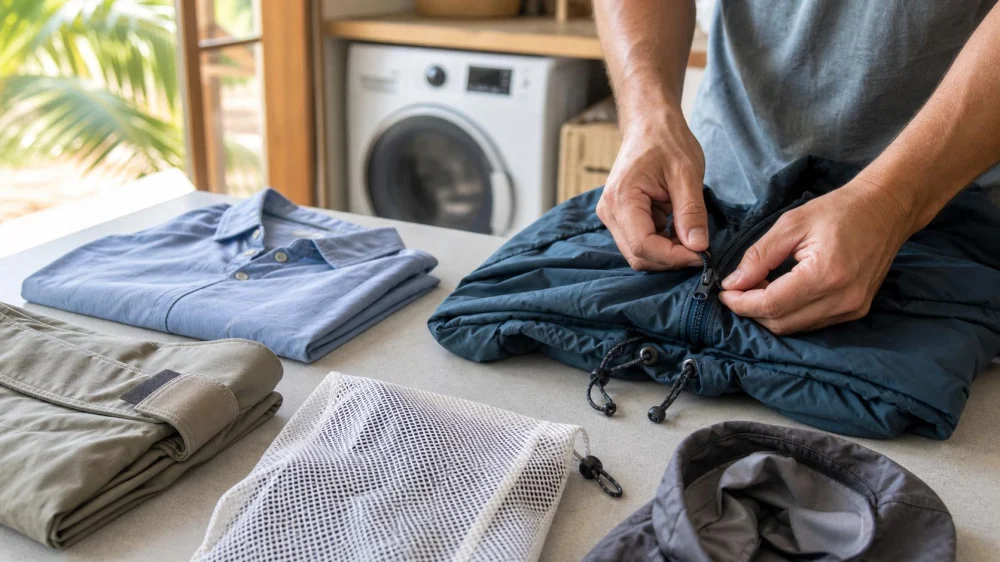 Before the Wash: Secure Zips, Fasteners and Drawstrings