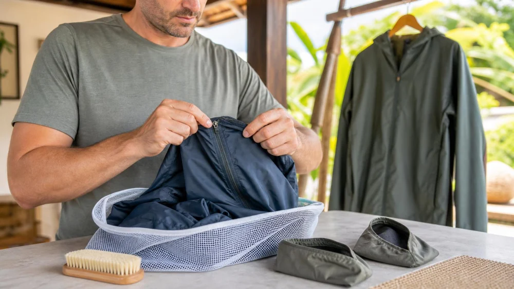 Zippered Travel Clothes: Inspect, Close, Protect, Wash, and Air-Dry