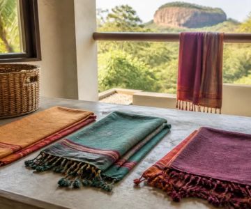 Sarong Laundry in Sigiriya: Color, Fringe, and Drying