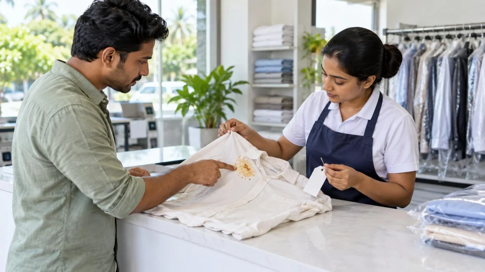 Laundry Stain Note: Fabric, Product, Timing, and Handoff