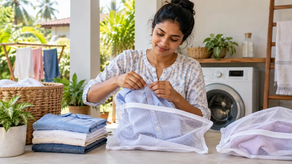 Laundry Button Protection: Fastening, Bags, and Check