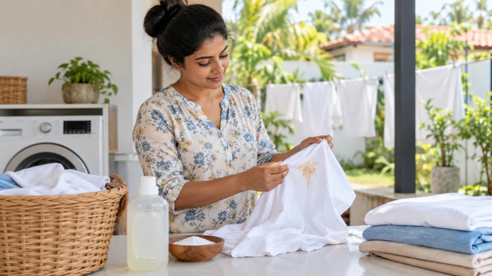 Laundry Stain Label: Location, Product, and Timing