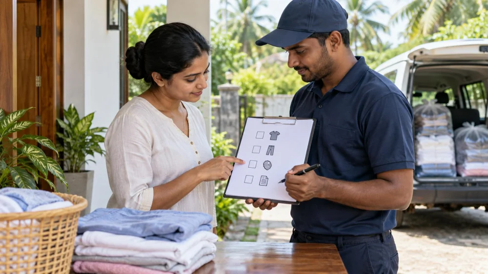 Laundry Pickup Count: Items, Pairs, Damage, and Receipt