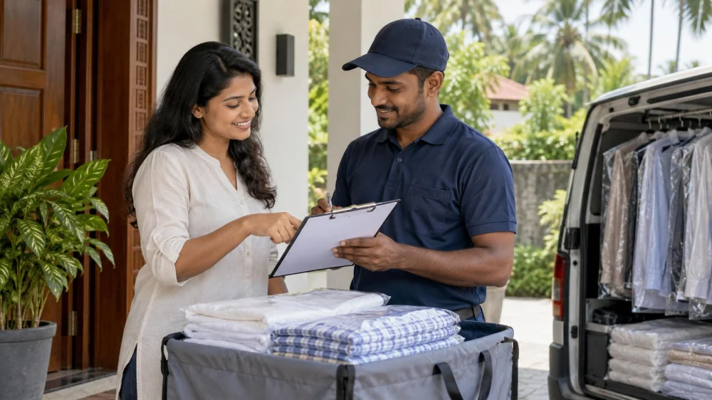 Laundry Collection Handoff: Item Count, Finish, and Receipt