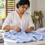 Shirt Button Laundry Prep: Open, Turn, Bag, and Inspect